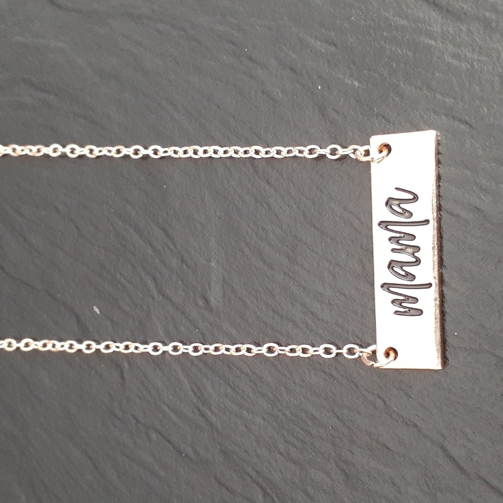 MAMA MINI BAR NECKLACE - GOLD or COPPER
